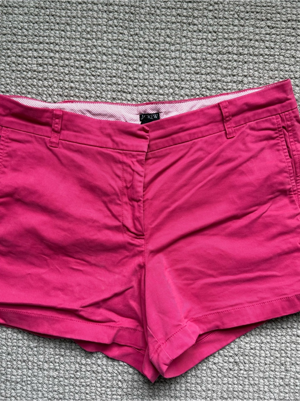 J. Crew Hot Pink High-Waist Chino Shorts